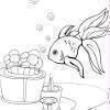 Kids coloring: Little goldfish