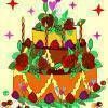 Kids coloring: Delicious cake